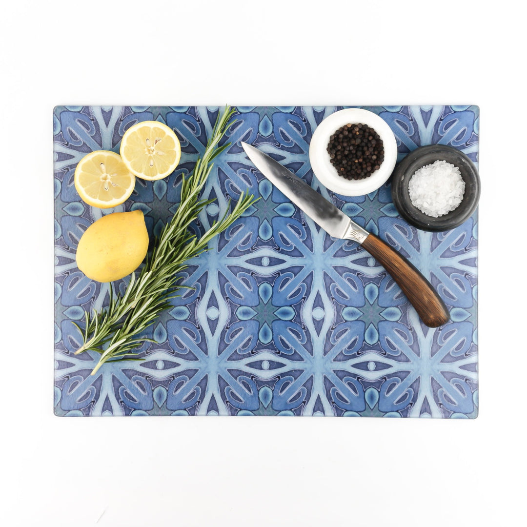 Rich denim blue worktop protector