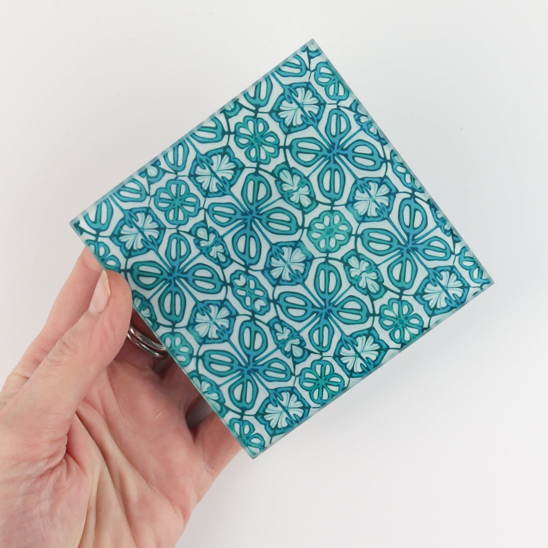 Turquoise Flower coasters