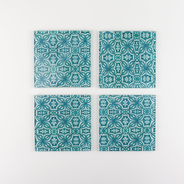 Turquoise Flower coasters