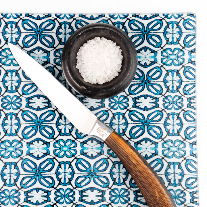 Blue turkish flower worktop protector