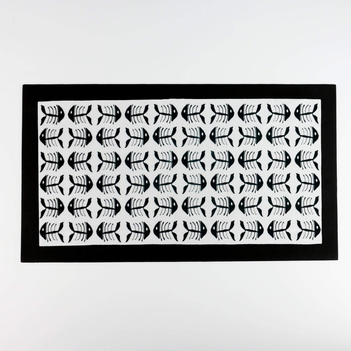 Black and White Bonefish Pet Placemat - DoodlePippin