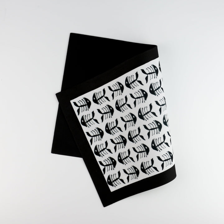 Black and White Bonefish Pet Placemat - DoodlePippin