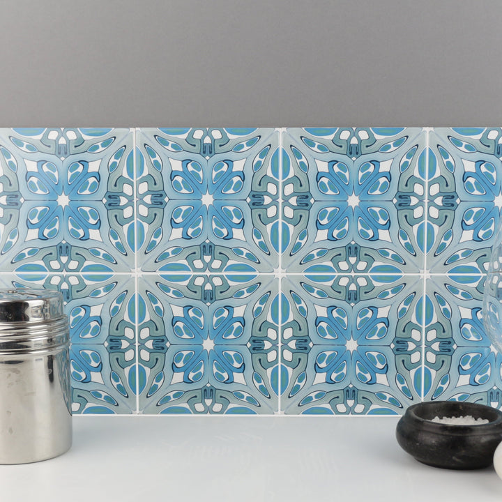 Art Deco hand printed tile
