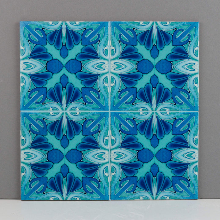 Turquoise art deco tiles