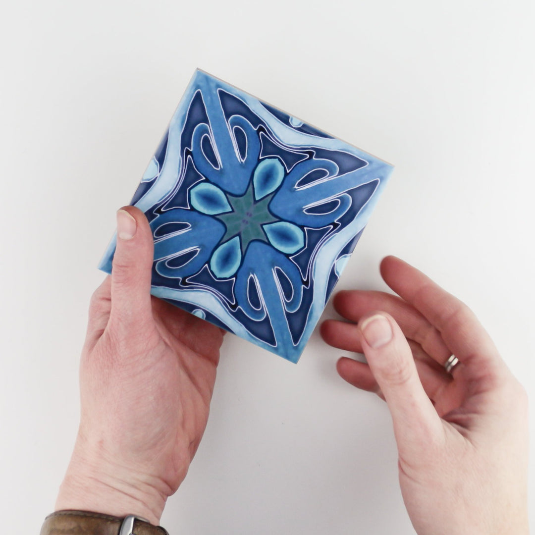 Rich Denim Blue Twining Tiles