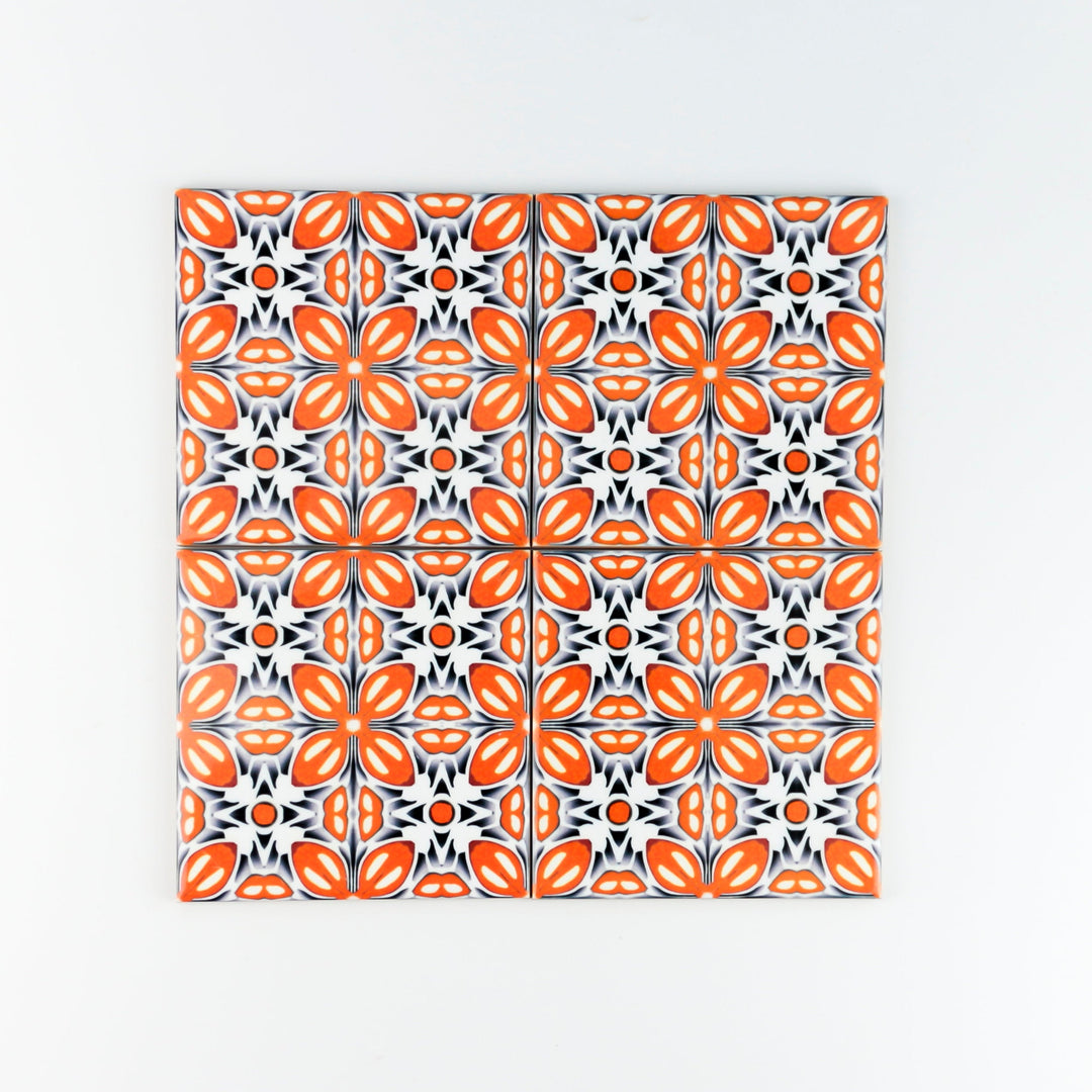 Orange Fox Flower tiles