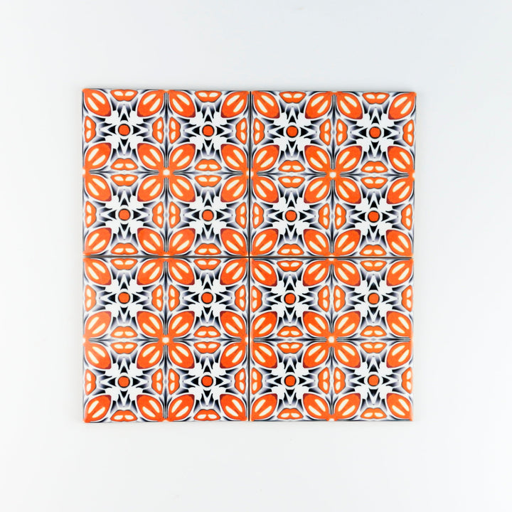 Orange Fox Flower tiles