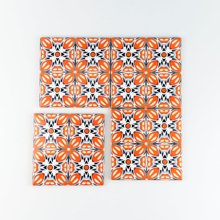 Orange Fox Flower tiles