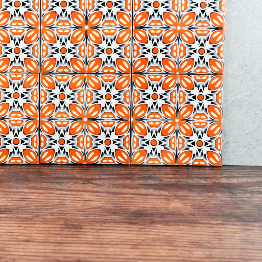 Orange Fox Flower tiles