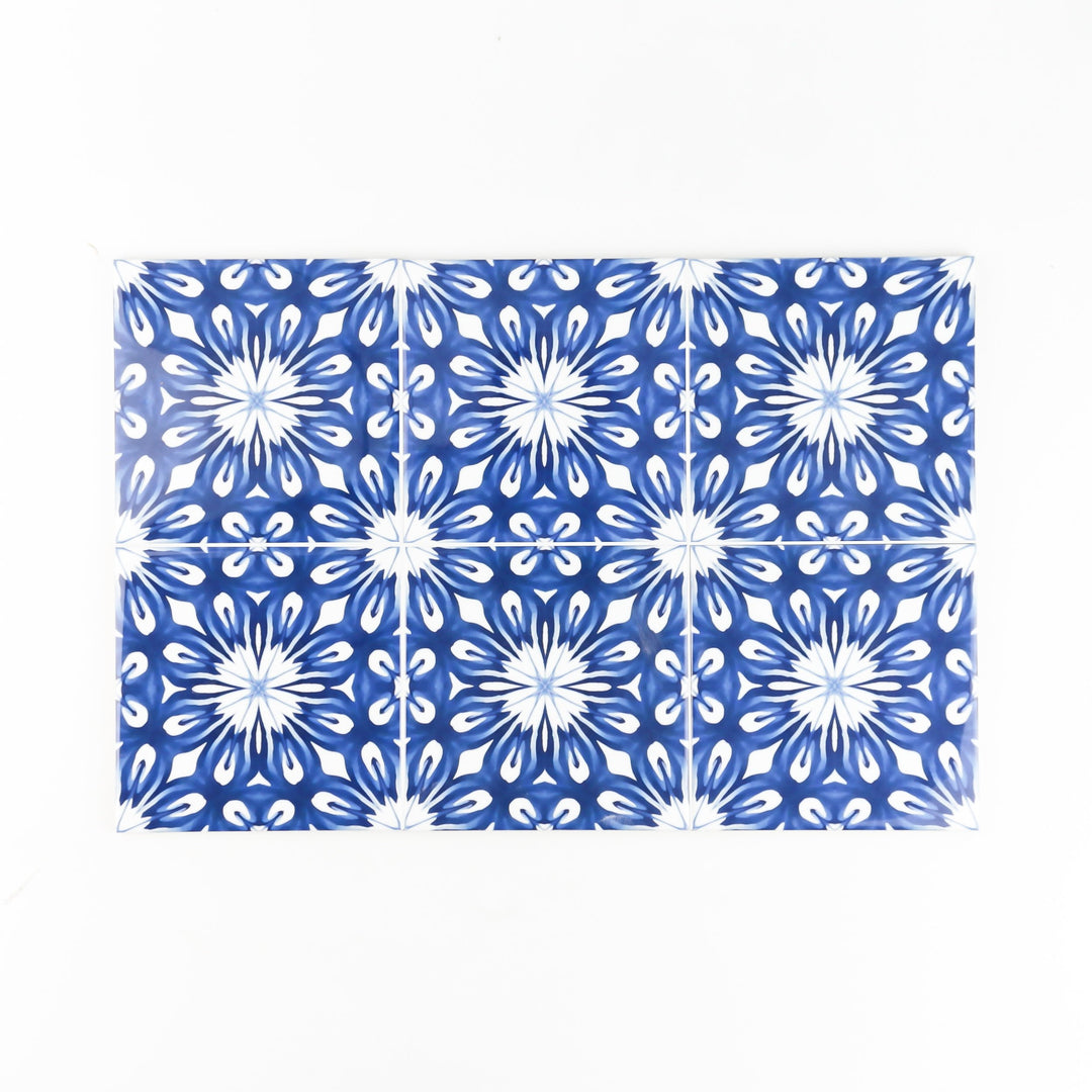 Indigo blue handmade tile