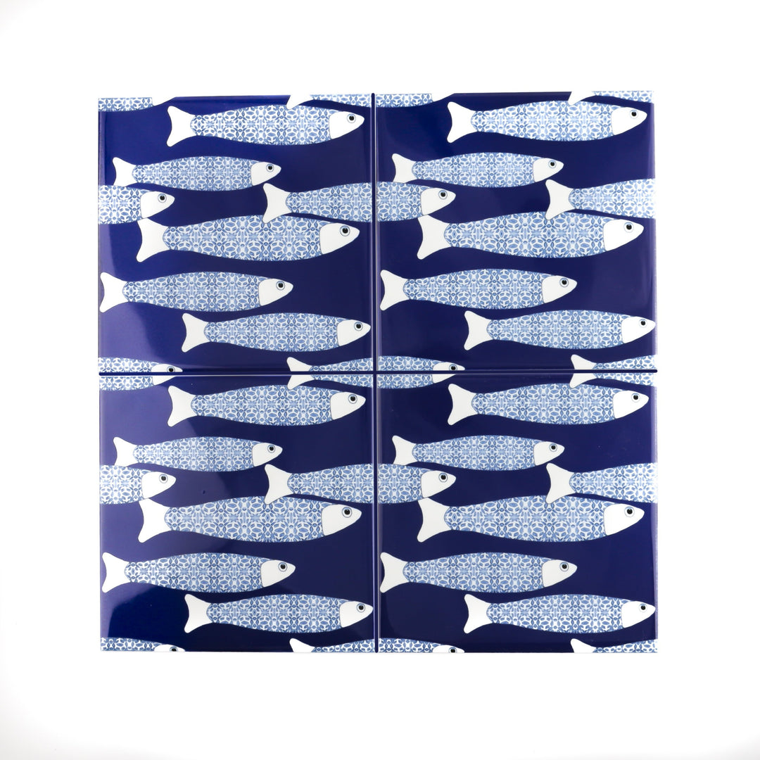 Ocean Shoal tile - Navy Blue