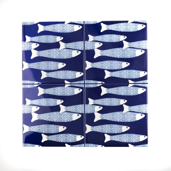Ocean Shoal tile - Navy Blue