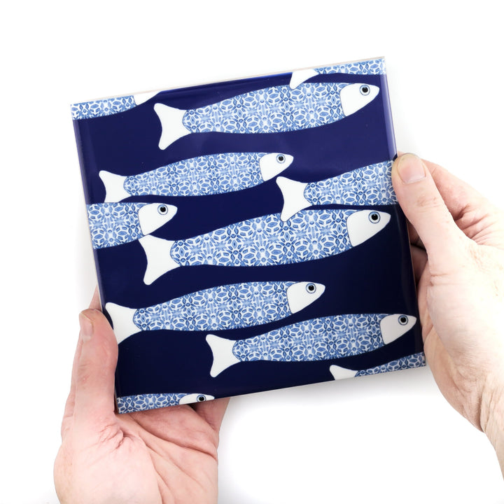 Ocean Shoal tile - Navy Blue