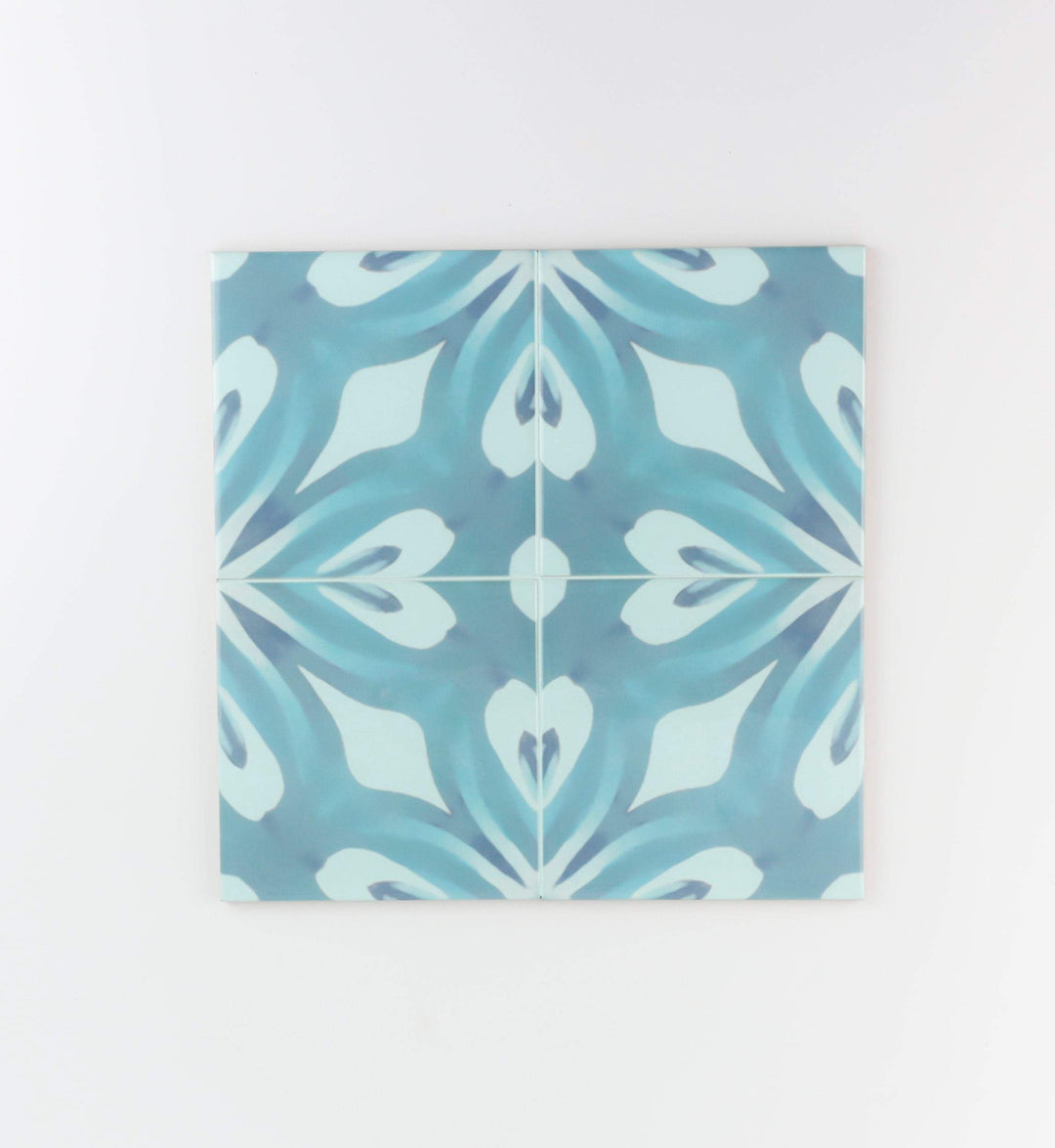 Aqua "Watercolour" blue green large pattern tiles