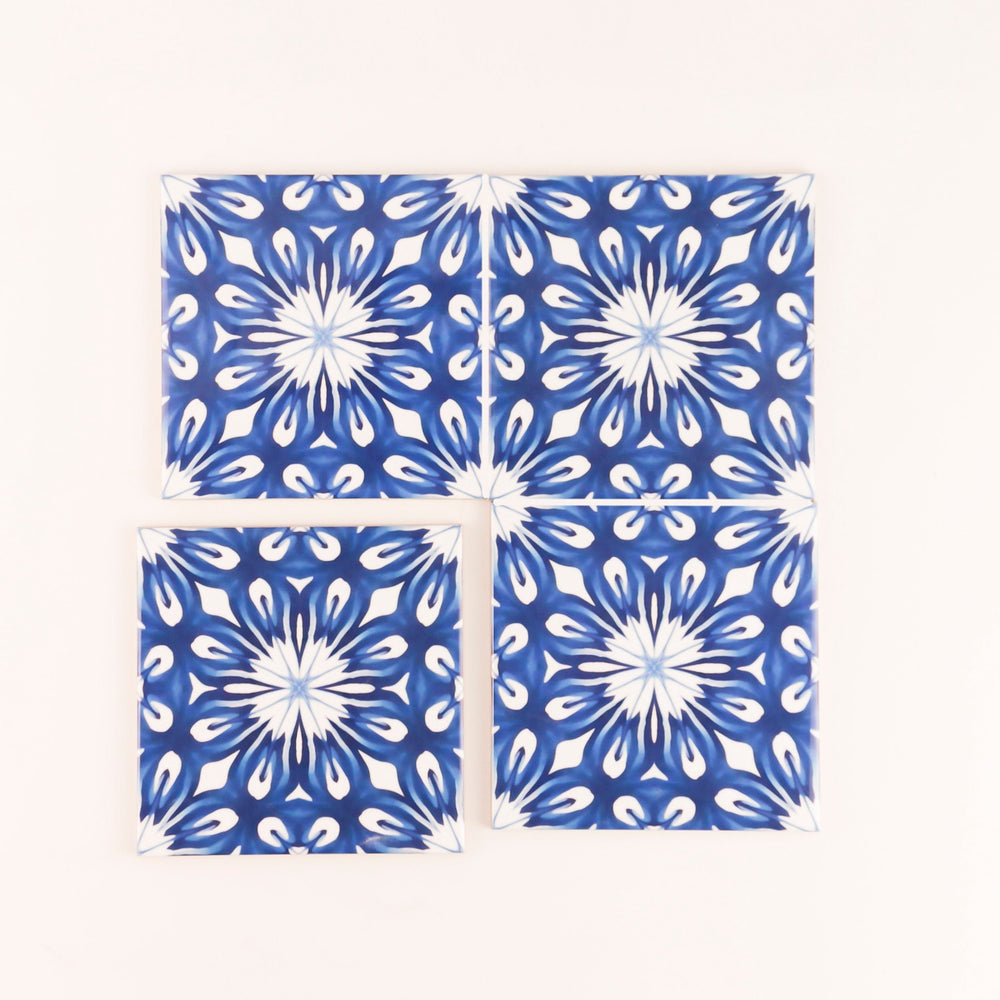 Indigo blue handmade tile