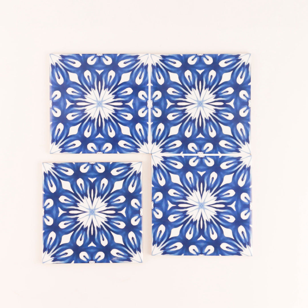 Indigo blue handmade tile
