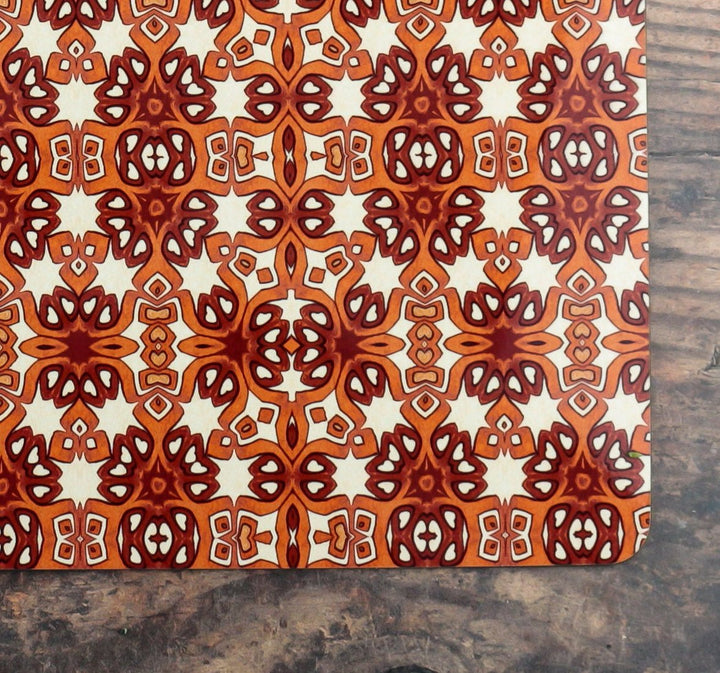 Rustic red cream table mat
