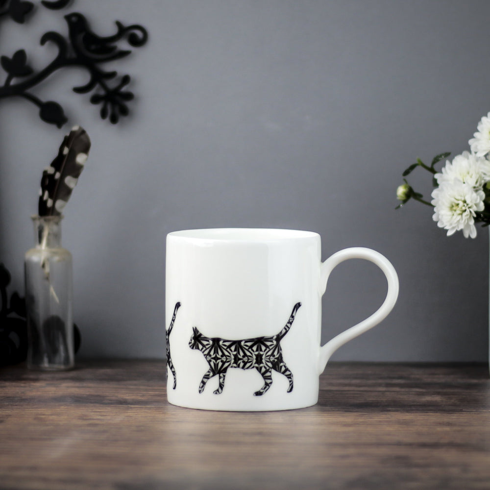 Black Cat mug - DoodlePippin