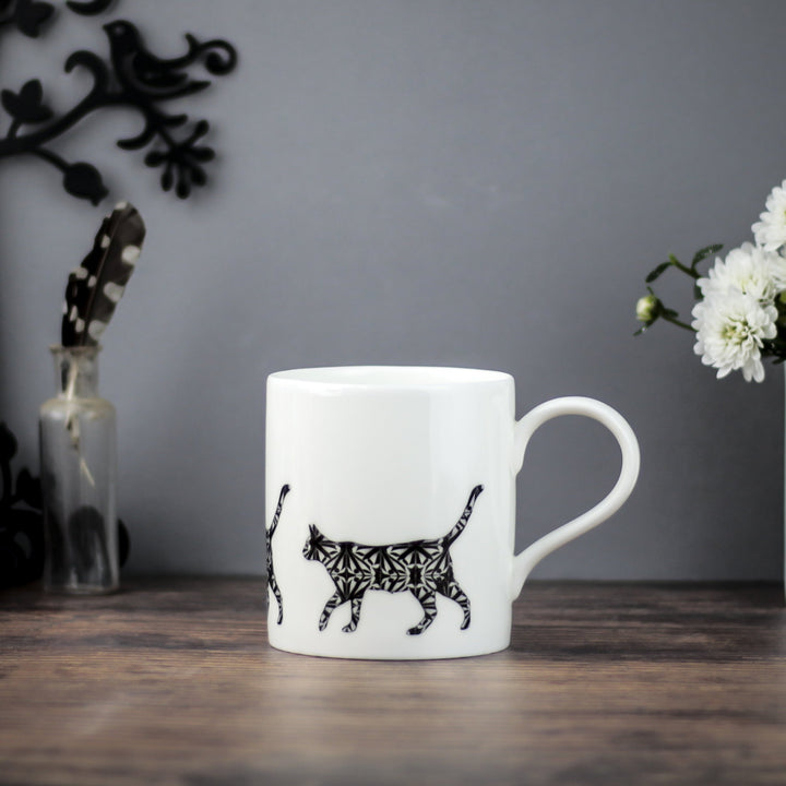 Black Cat mug - DoodlePippin