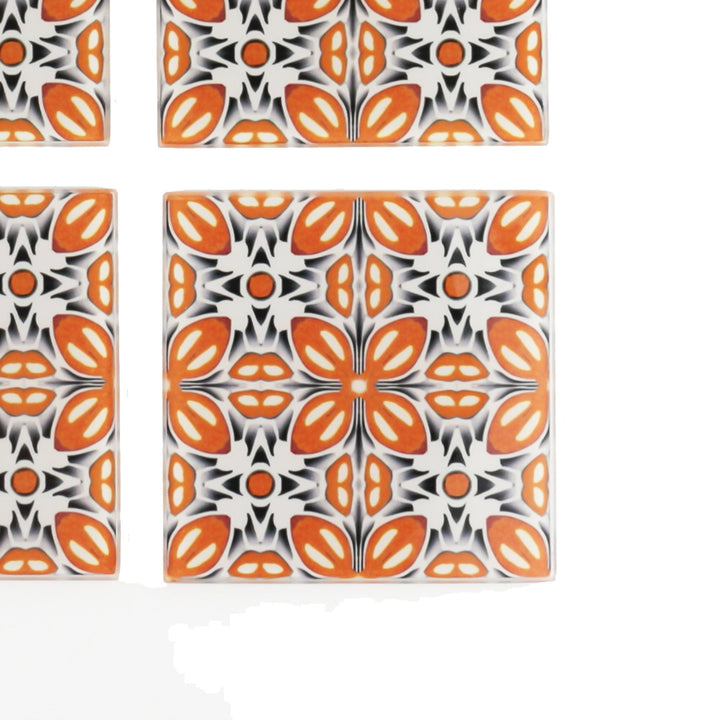 Retro Glass Coaster Set