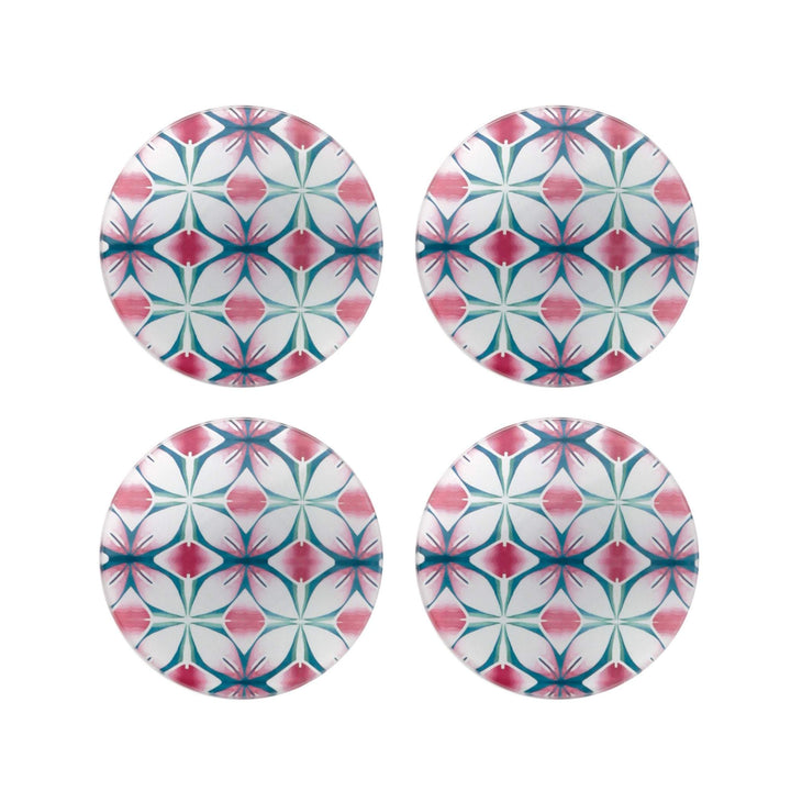 Pink and Teal Flower coasters