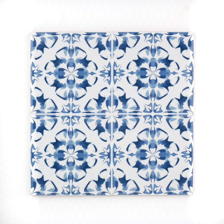 Blue white patchwork tiles - mix and match to create a design unique to you!