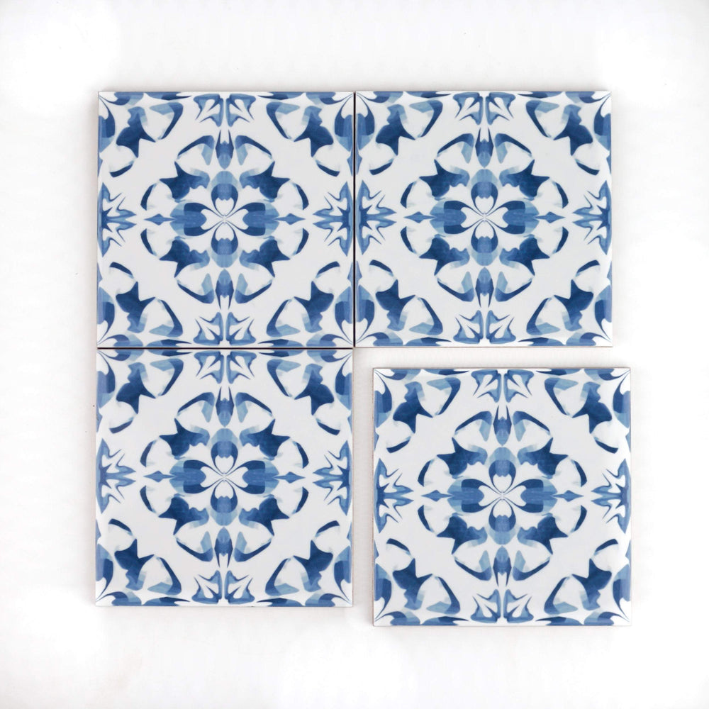 Blue white patchwork tiles - mix and match to create a design unique to you!