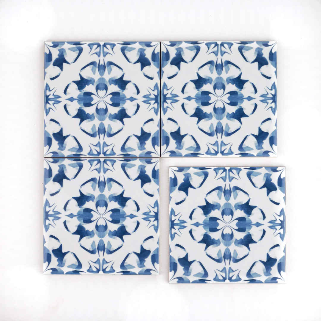 Blue white patchwork tiles - mix and match to create a design unique to you!