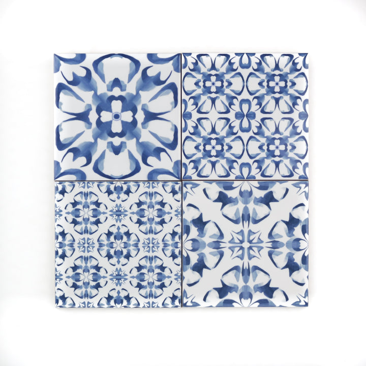 Blue Delft Mix-and-Match flower tiles
