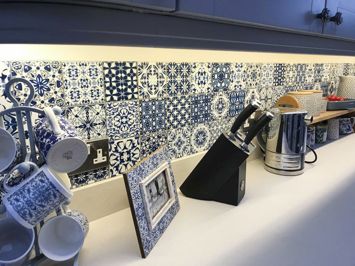 Blue Delft Mix-and-Match flower tiles