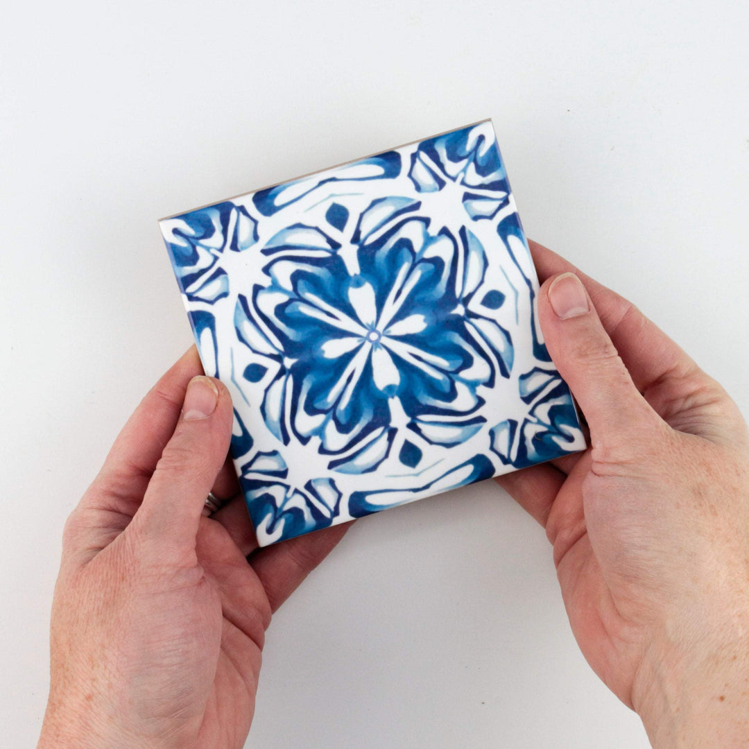 Delft kitchen tile - flower centre