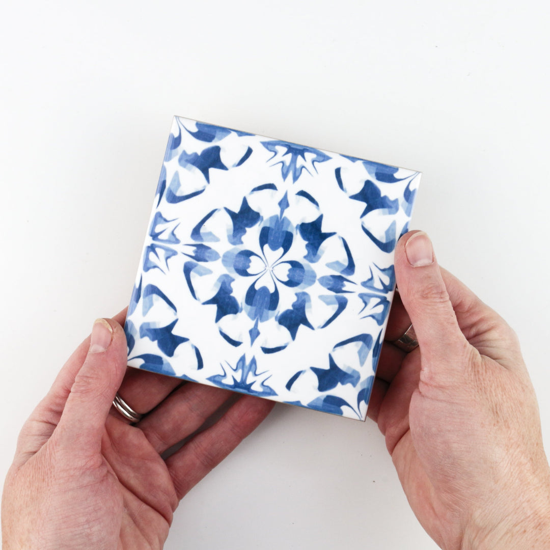 Blue white patchwork tiles - mix and match to create a design unique to you!