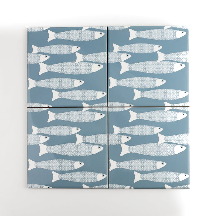 Ocean Shoal tile - blue-grey colourway