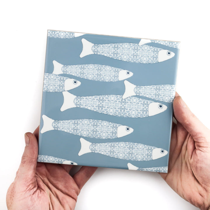 Ocean Shoal tile - blue-grey colourway