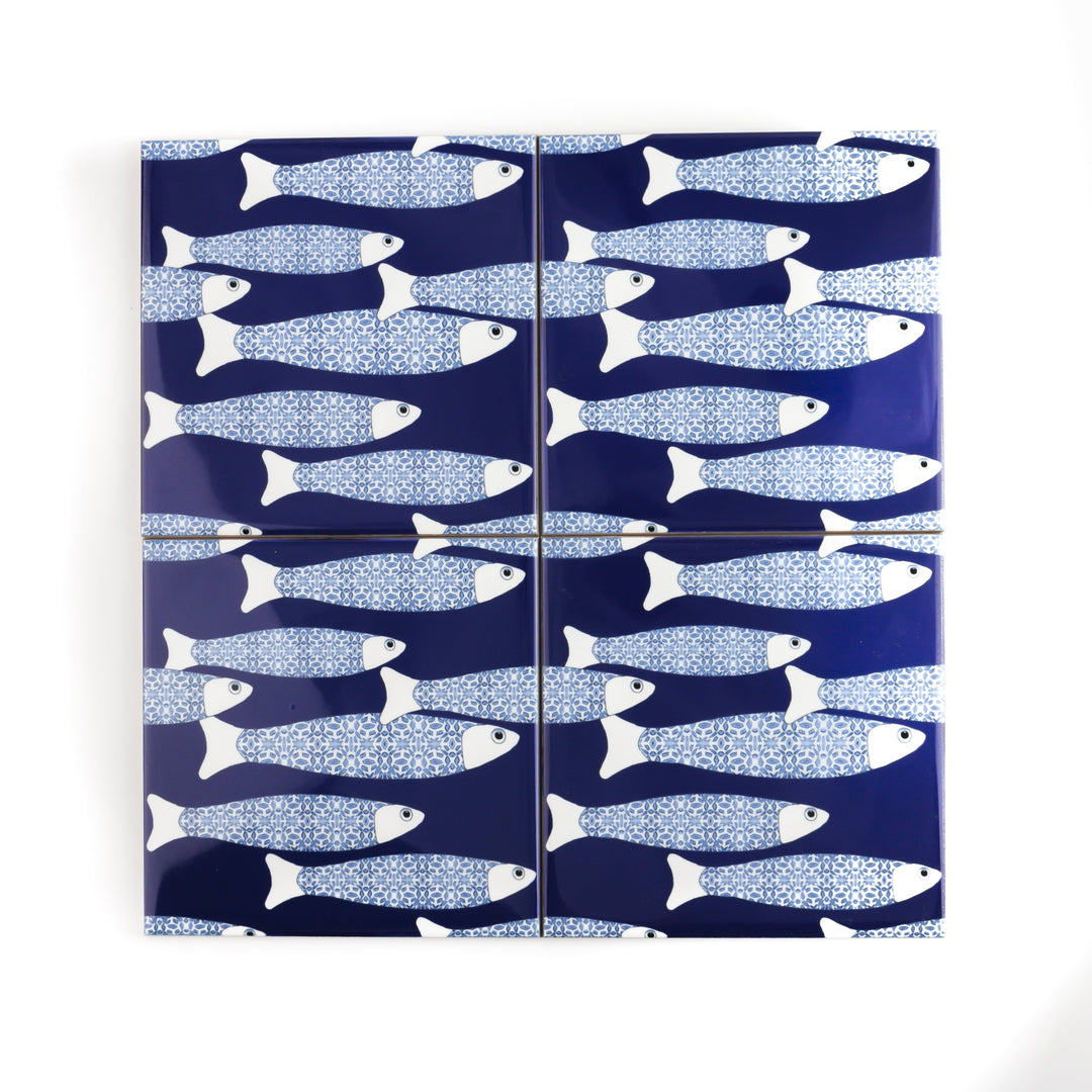 Ocean Shoal tile - Navy Blue