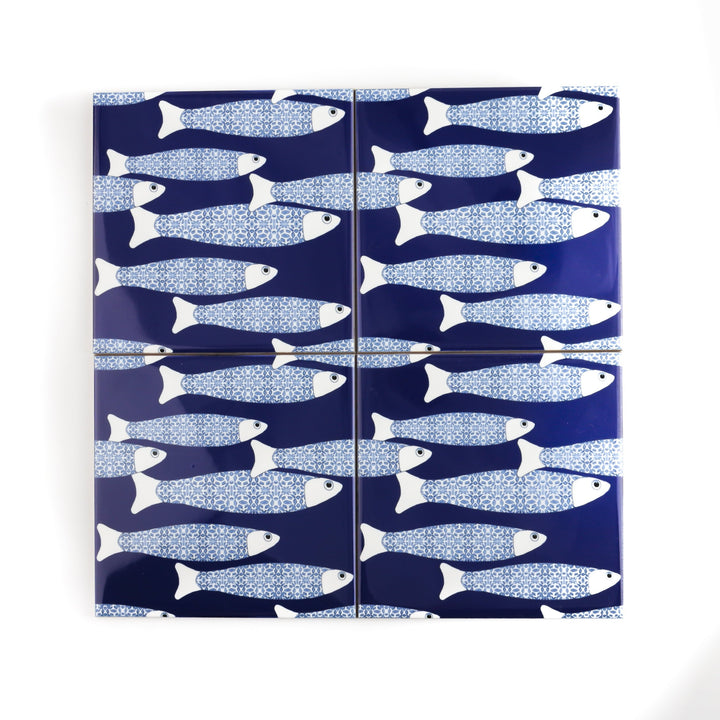 Ocean Shoal tile - Navy Blue