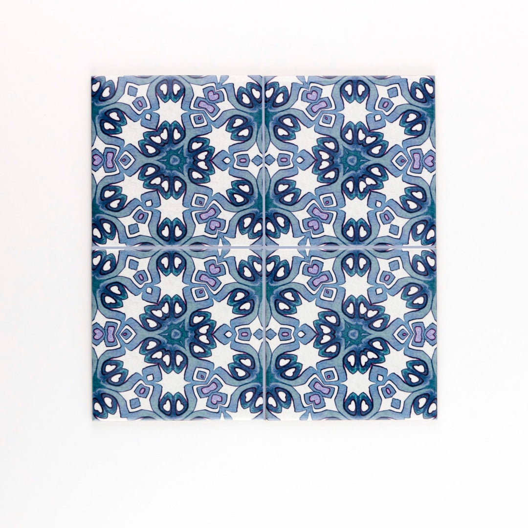 Blue &amp; Cream Rustic tiles