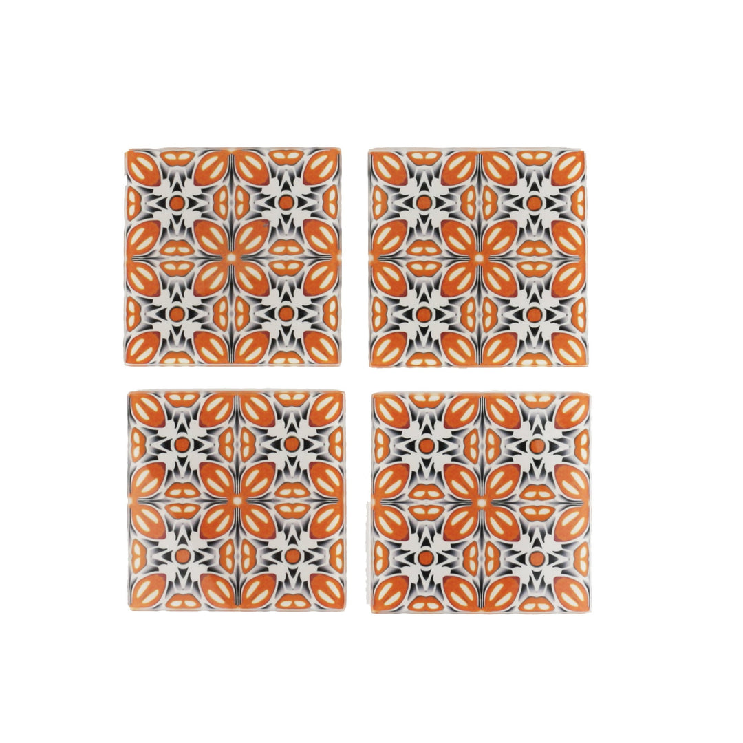 Retro Glass Coaster Set