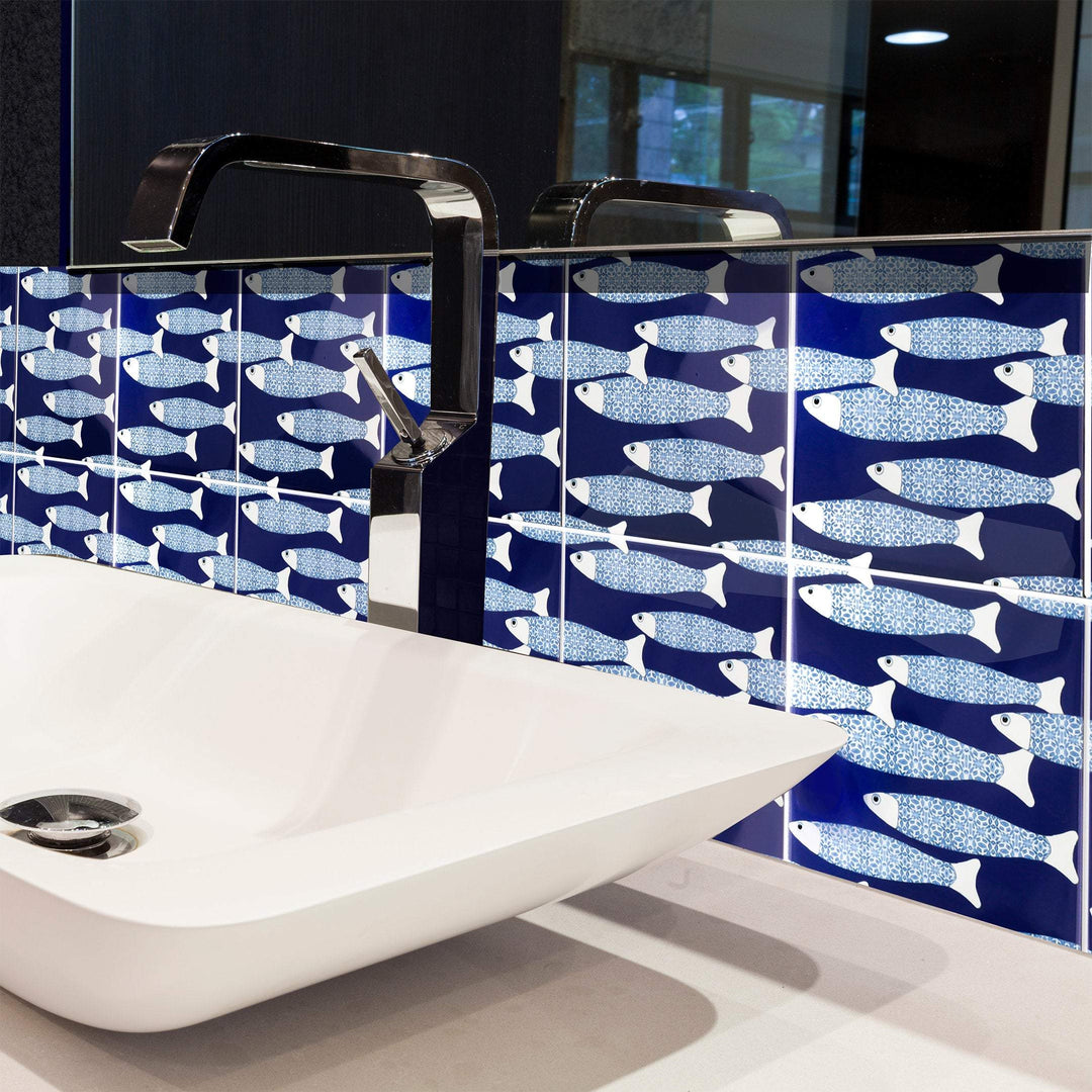 Ocean Shoal tile - Navy Blue