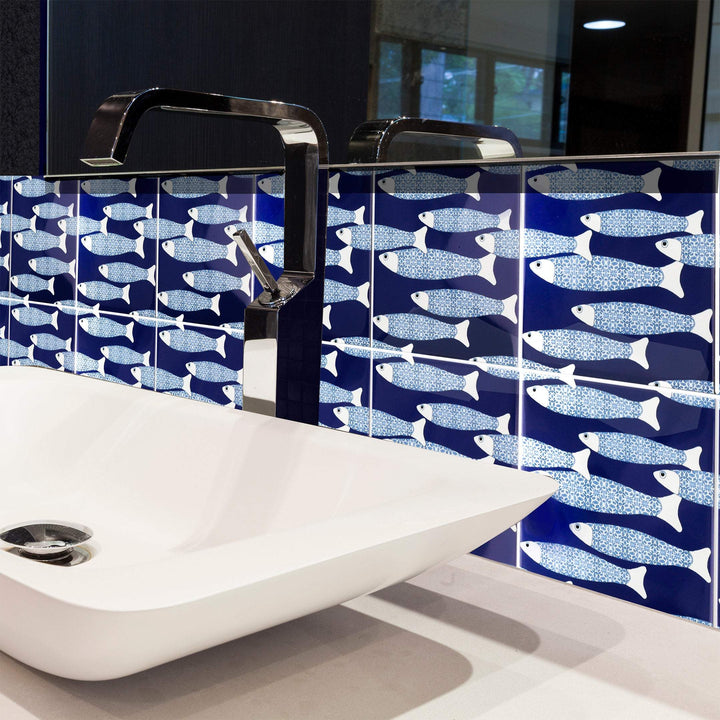 Ocean Shoal tile - Navy Blue