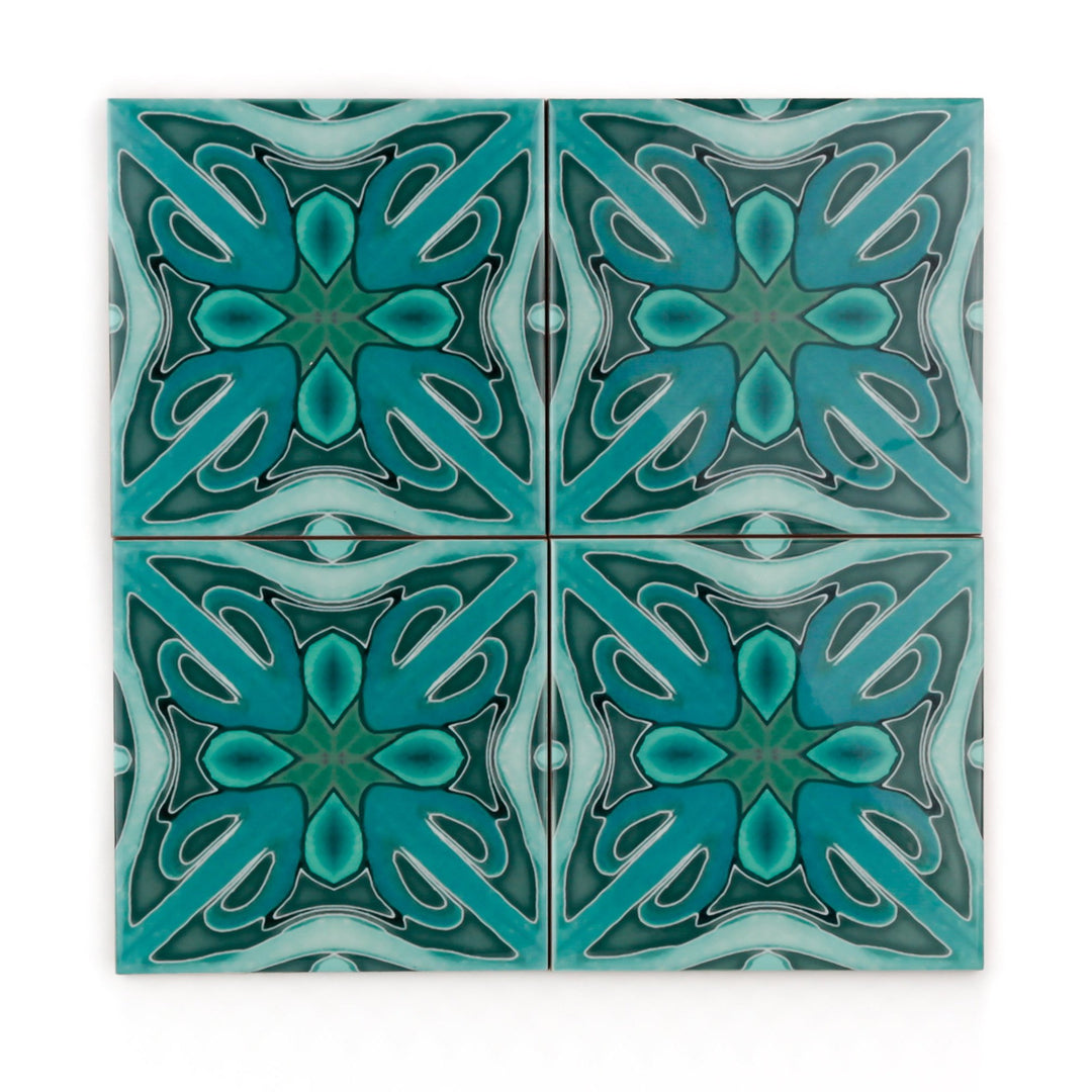 Single version "Malachite Twining" Green blue kitchen tiles