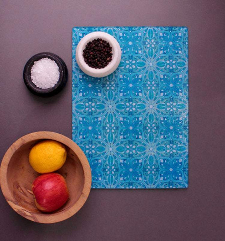 William Morris Design Cutting Board in Turquoise