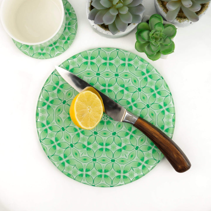 Pea Green Worktop protector - fresh green herb chopping board