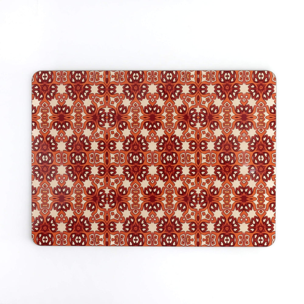 Rustic red cream table mat