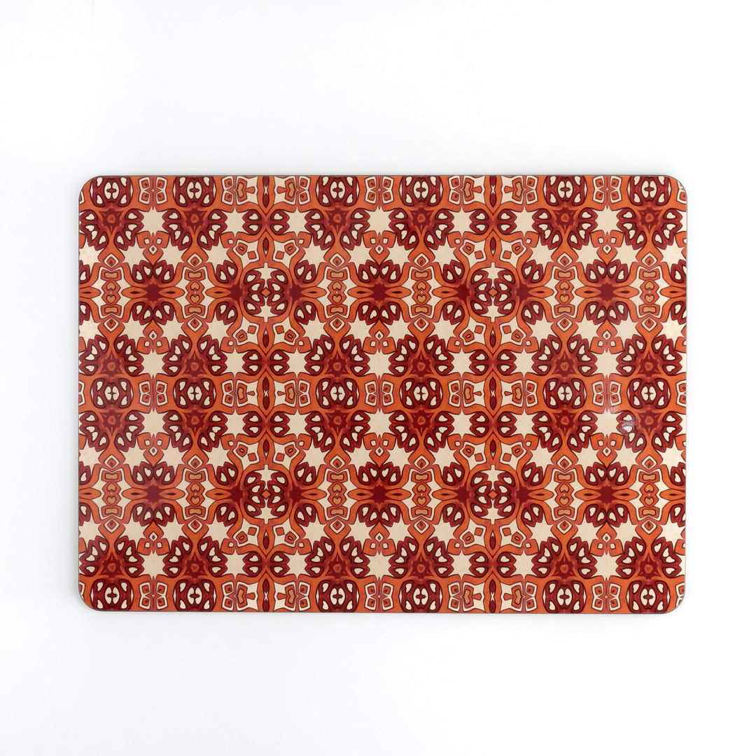 Rustic red cream table mat