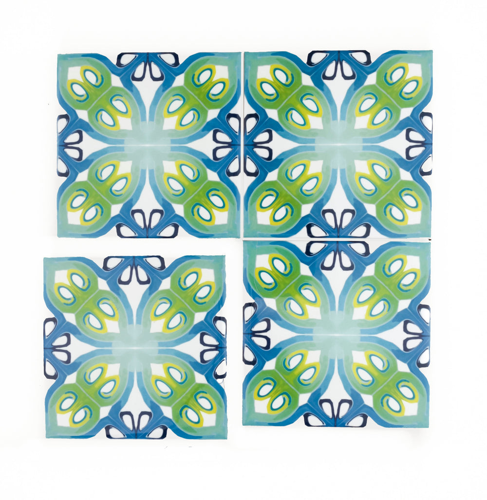 Teal Art Deco tiles