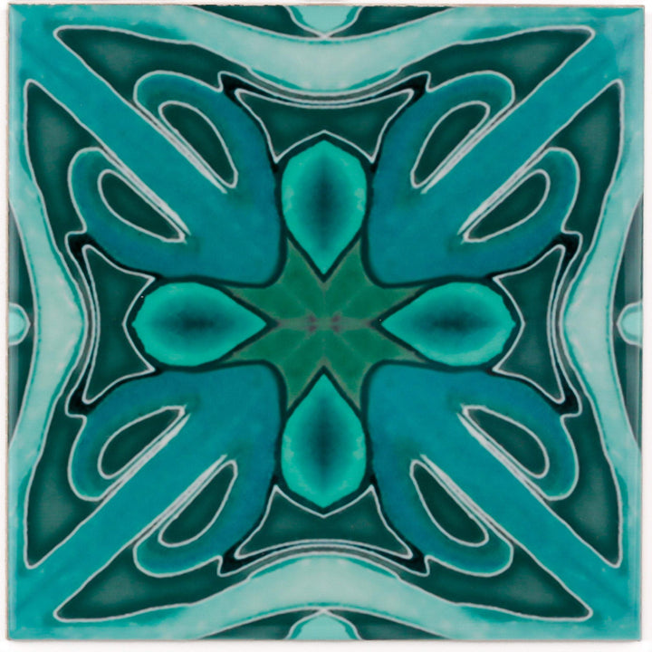 Single version "Malachite Twining" Green blue kitchen tiles