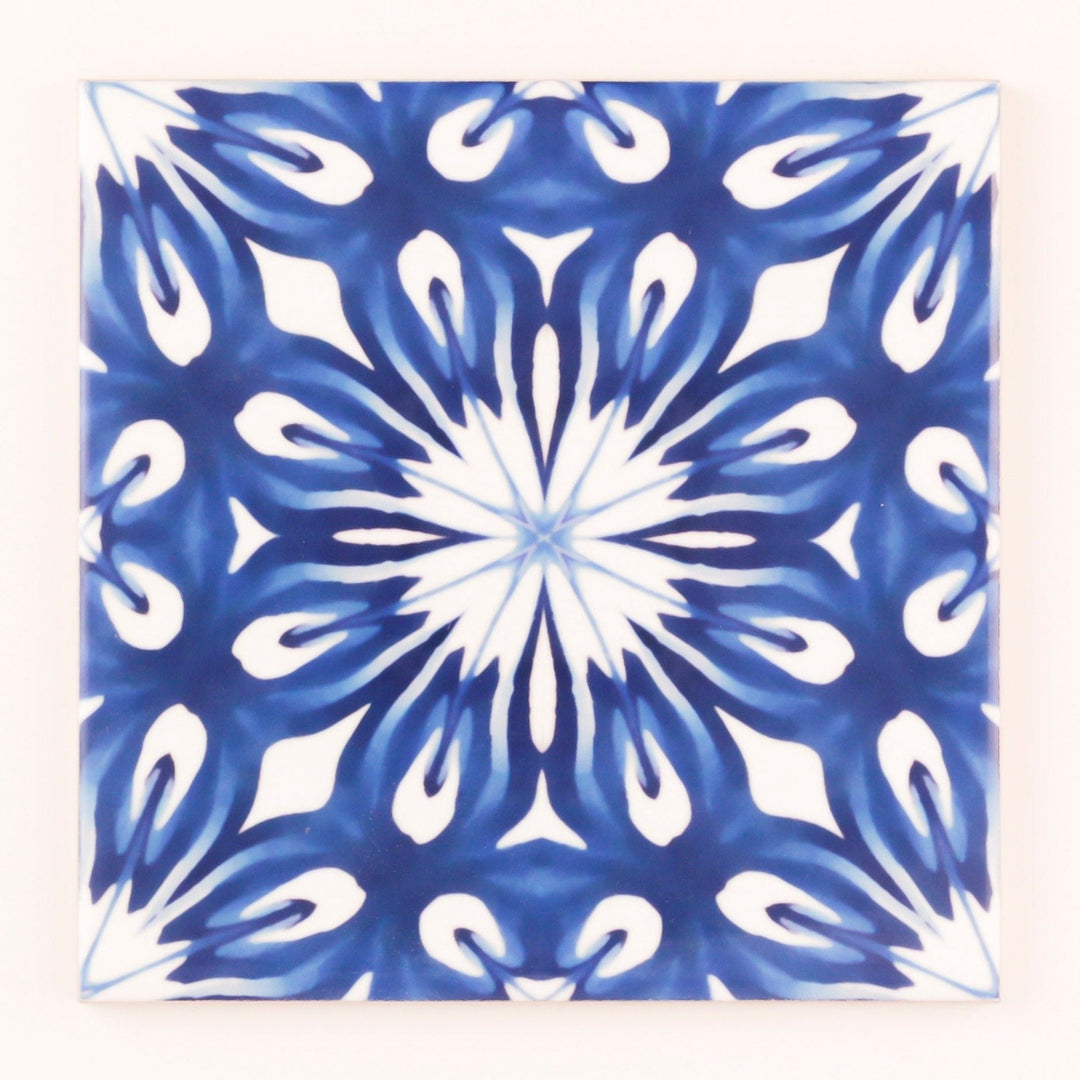 Indigo blue handmade tile