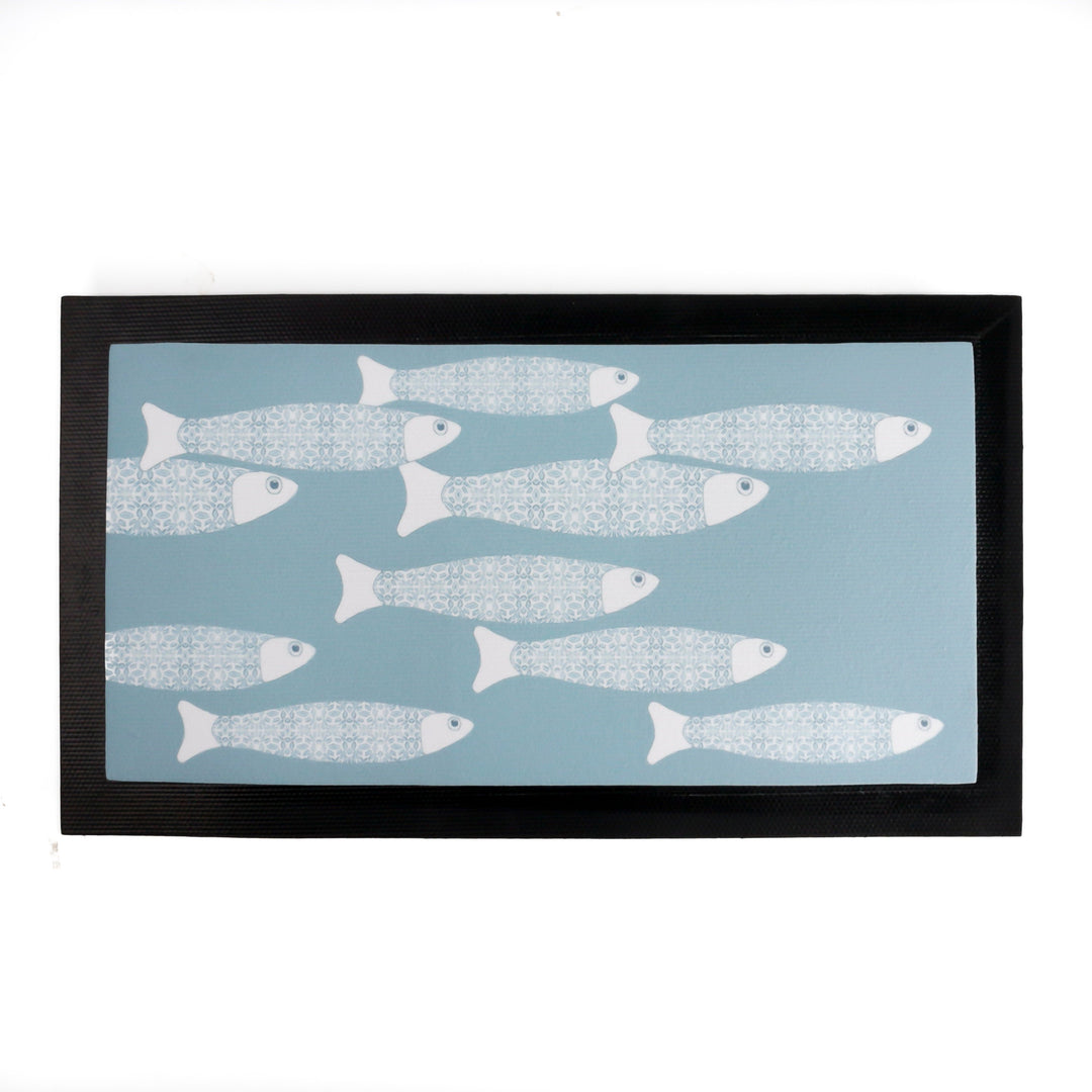 Ocean Fish Cat Food Mat - Waterproof Floor Mat - DoodlePippin