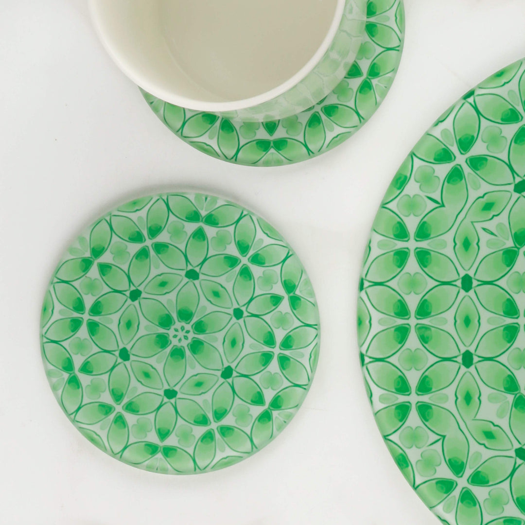 Pea Green Worktop protector - fresh green herb chopping board